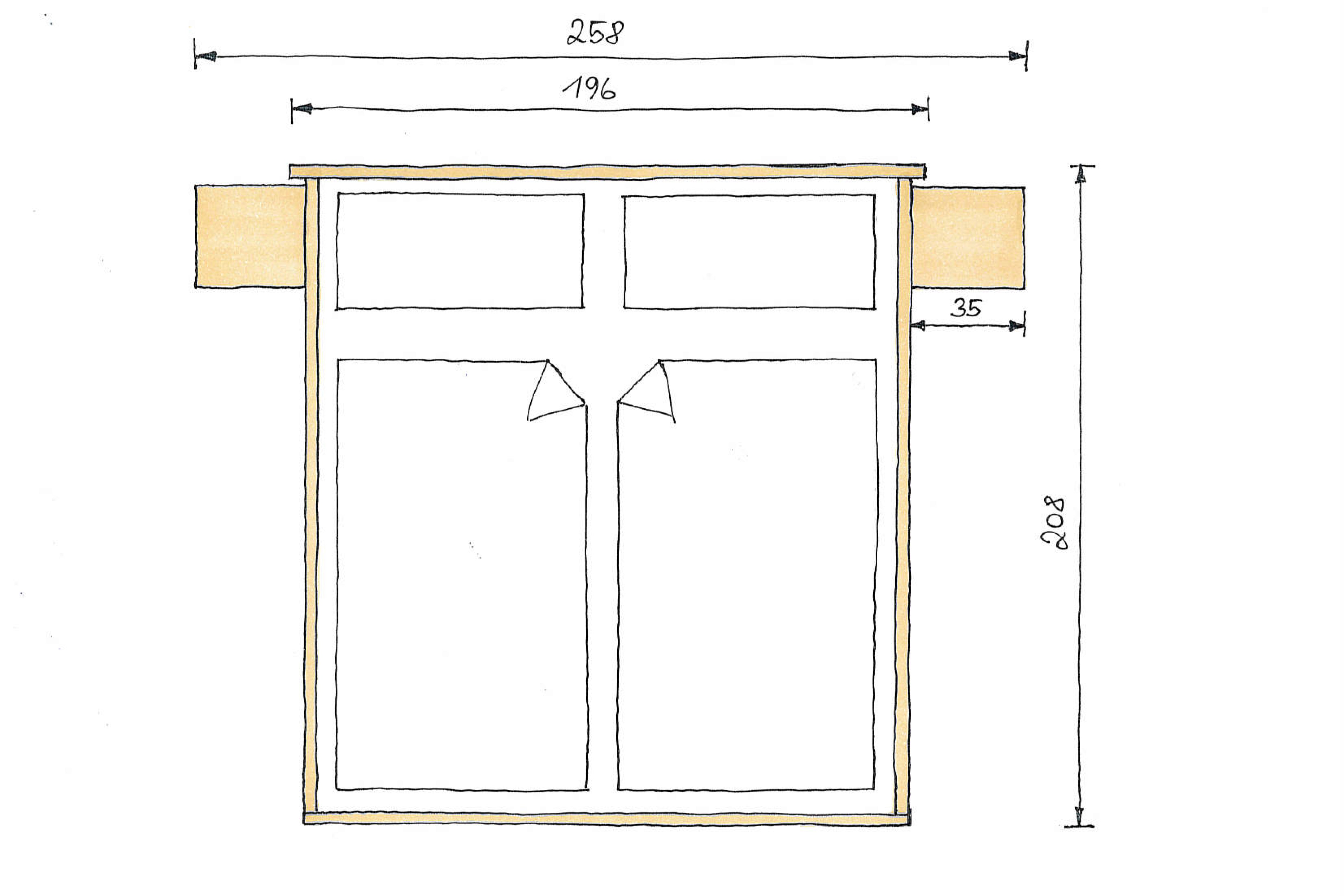 Abmessungen Eichenbett Nora 180x200cm