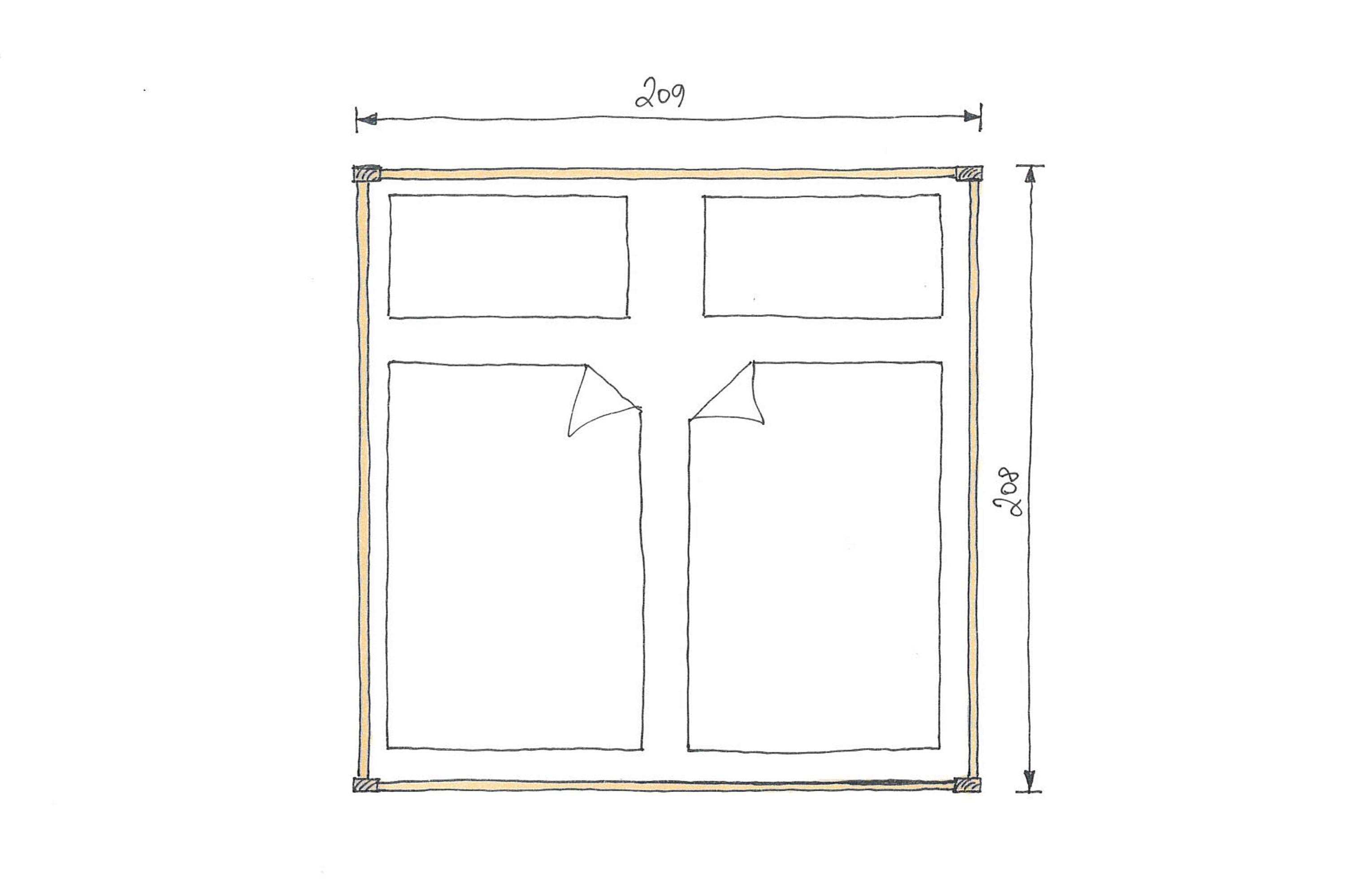 Abmessungen Buchenbett Clara 200x200cm