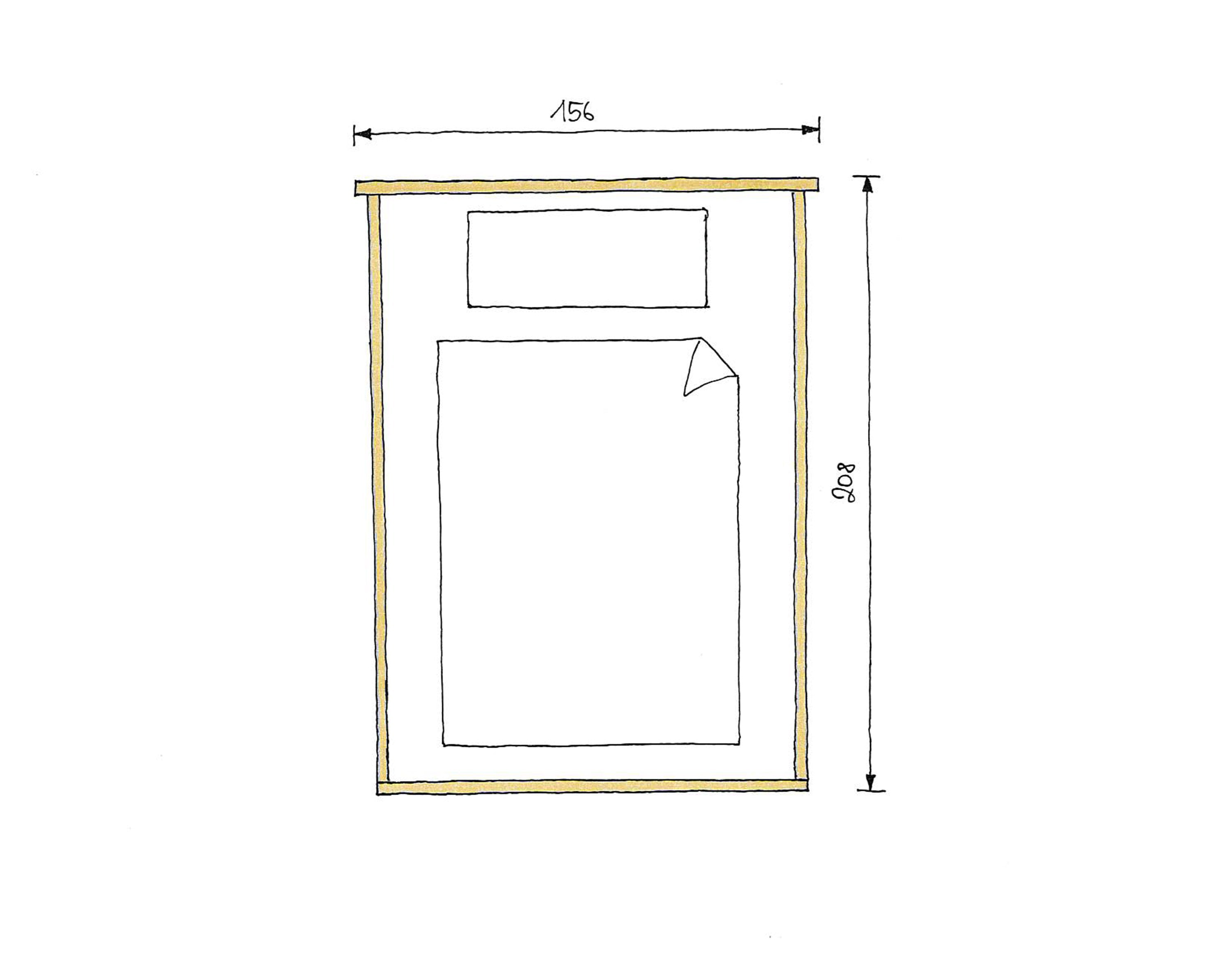 Abmessungen Buchenbett Mia 140x200cm