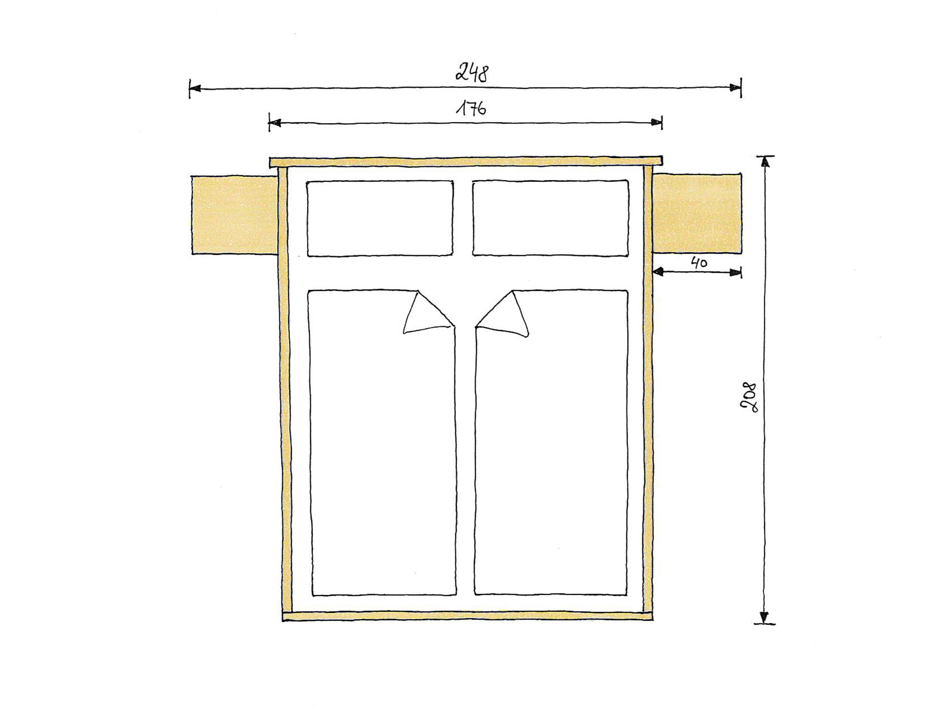 Abmessungen Buchenbett Mia 160x200cm