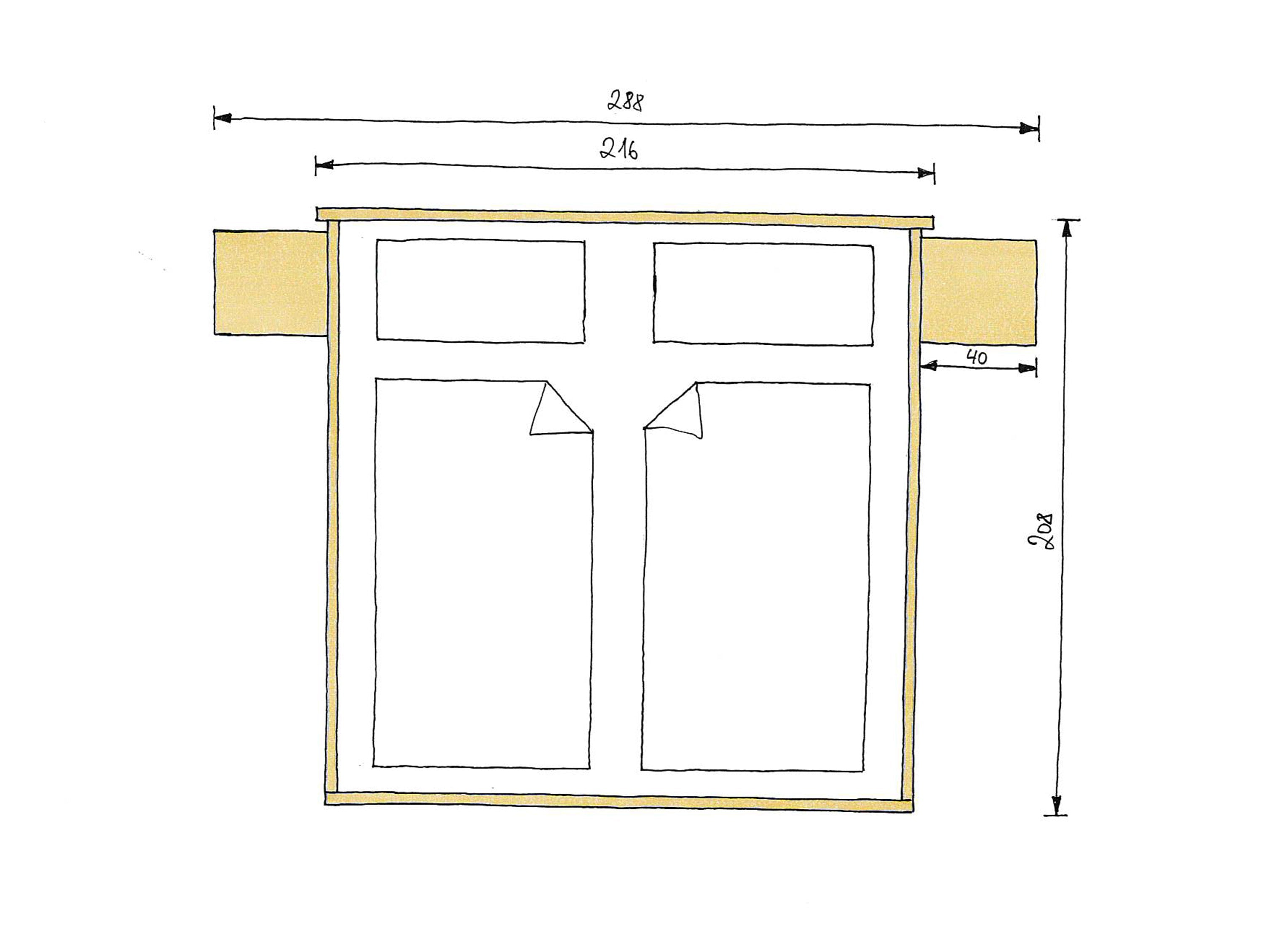 Abmessungen Buchenbett Mia 200x200cm