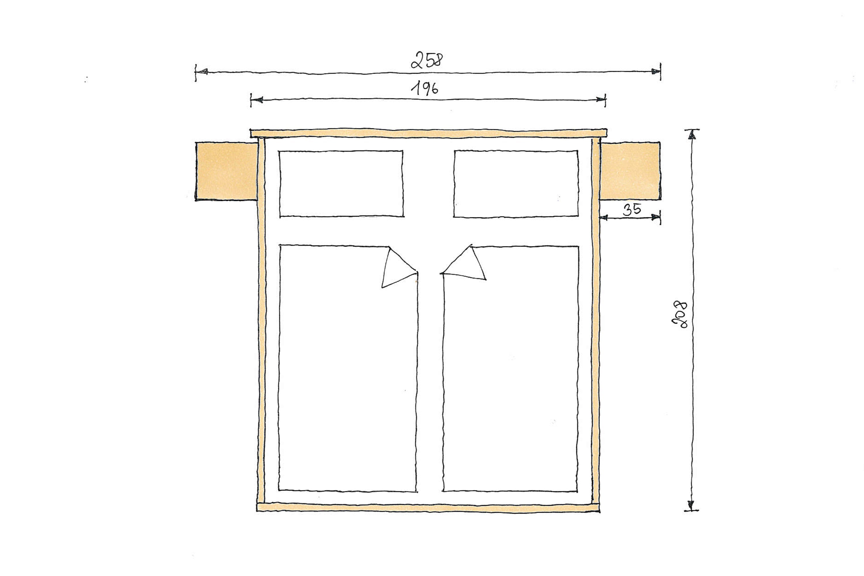 Abmessungen Eichenbett Nora 180x200cm